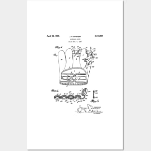 Baseball Glove Patent - Baseball Art - Black And White Posters and Art